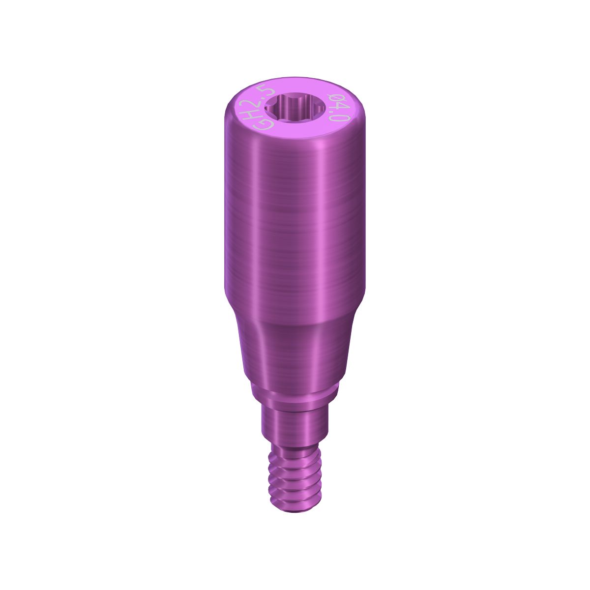 RB/WB Healing Abutment, Crown, D 4mm, GH 2,5mm, AH 6mm, Ti