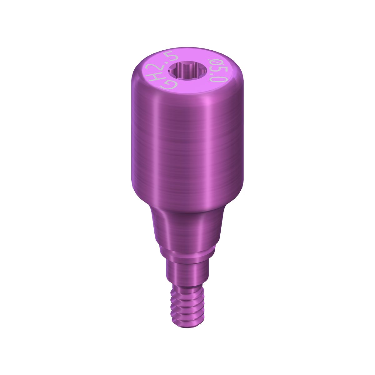 RB/WB Healing Abutment, Crown, D 5 mm, GH 2,5mm, AH 6mm, Ti