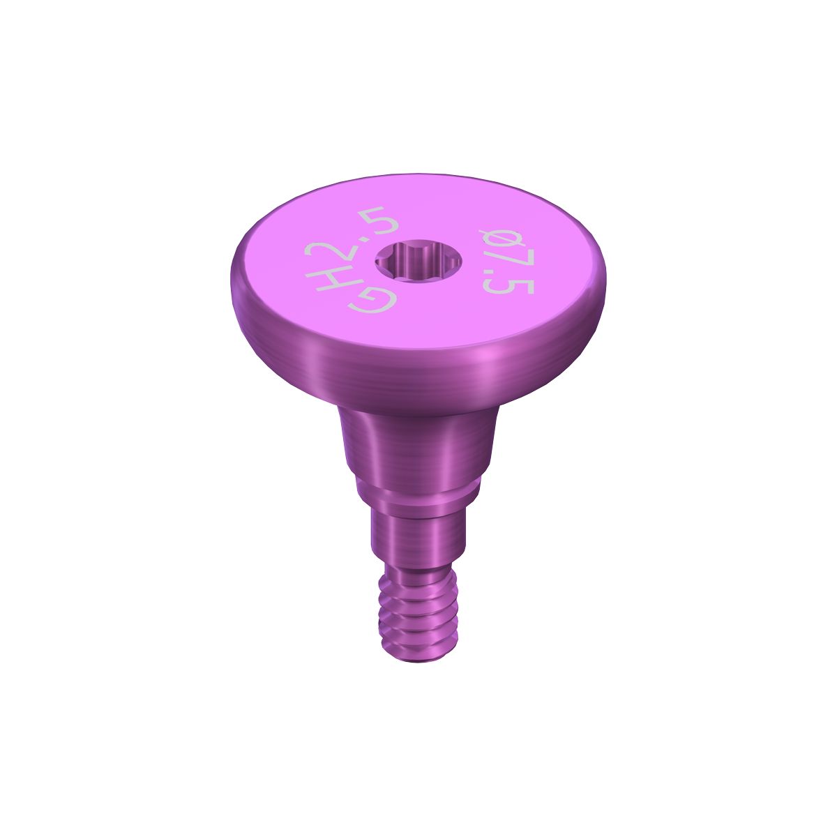 RB/WB Healing Abutment, Crown, D 7.5mm, GH 2.5mm, AH 2mm, Ti