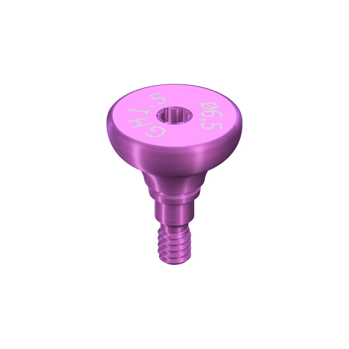 RB/WB Healing Abutment, Crown, D 6.5mm, GH 1.5mm, AH 2mm, Ti