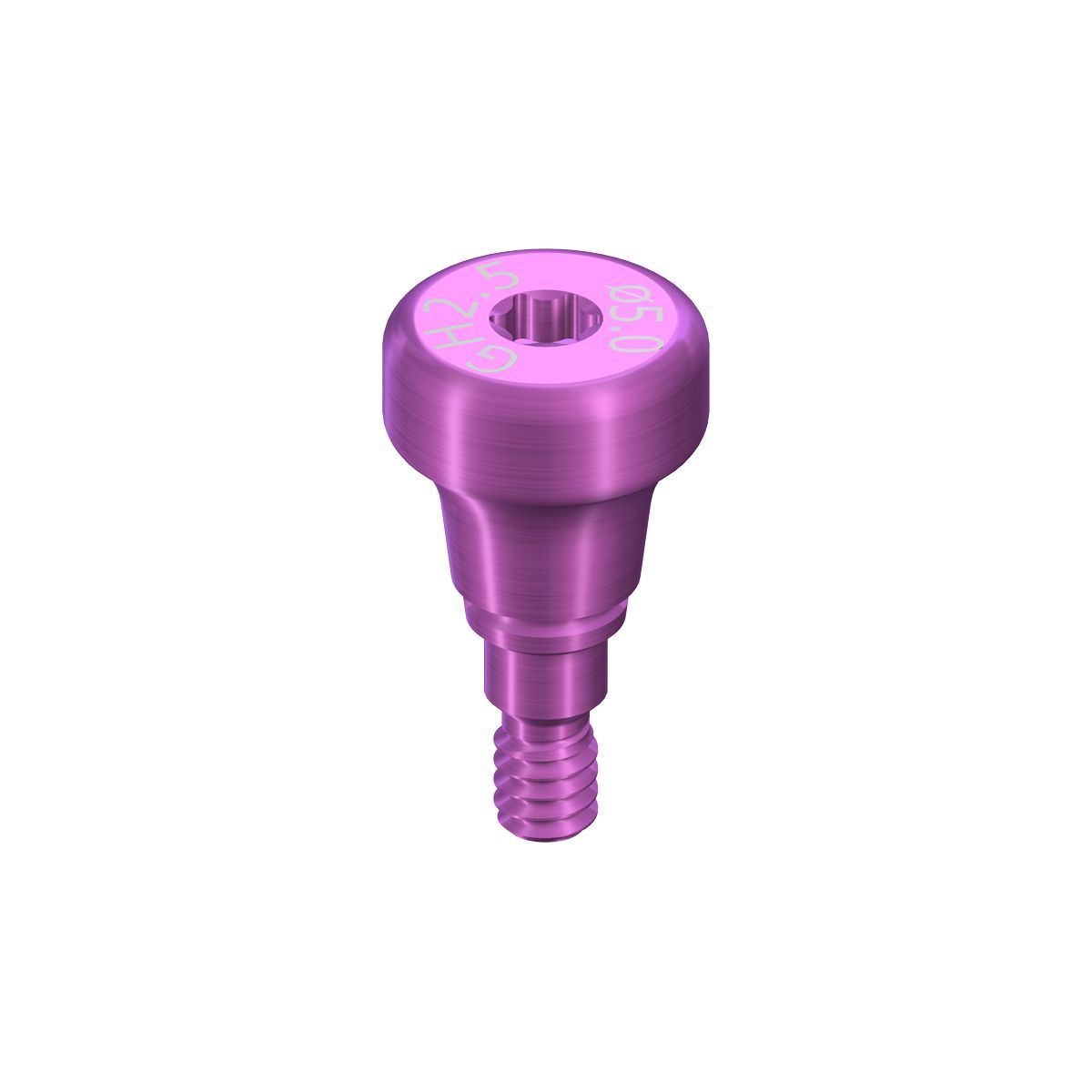 RB/WB Healing Abutment, Crown, D 5mm, GH 2.5mm, AH 2mm, Ti