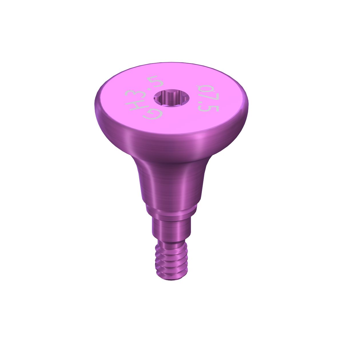RB/WB Healing Abutment, Crown, D 7.5mm, GH 3.5mm, AH 2mm, Ti