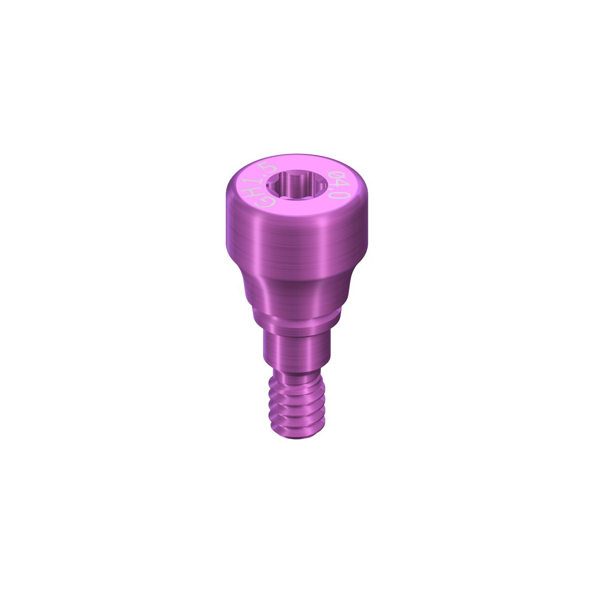 RB/WB Healing Abutment, Crown, D 4mm, GH 1.5mm, AH 2mm, Ti