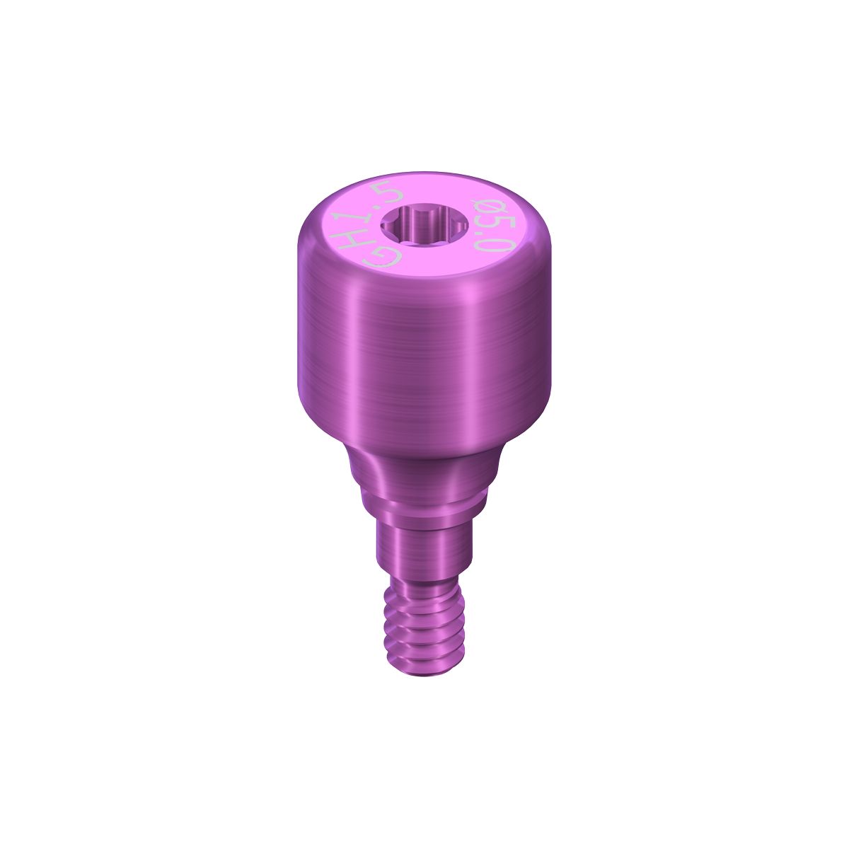 RB/WB Healing Abutment, Crown, D 5mm, GH 1.5mm, AH 4mm, Ti