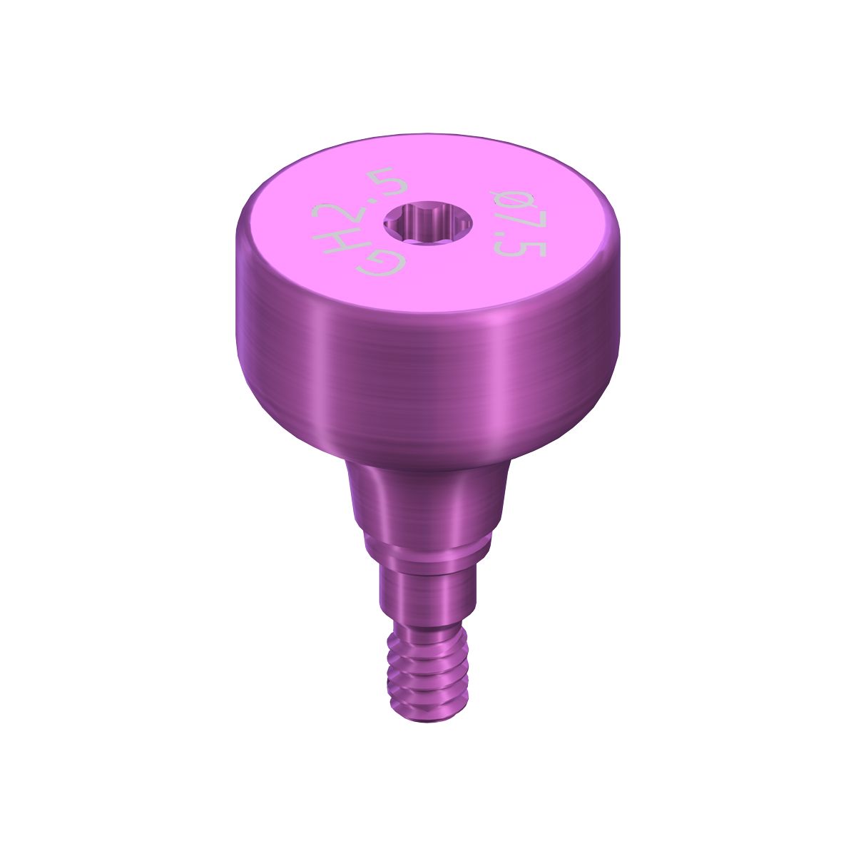 RB/WB Healing Abutment, Crown, D 7.5mm, GH 2.5mm, AH 4mm, Ti