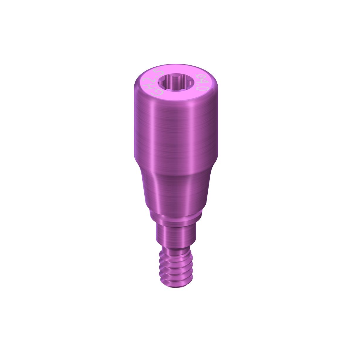 RB/WB Healing Abutment, Crown, D 4mm, GH 2.5mm, AH 4mm, Ti