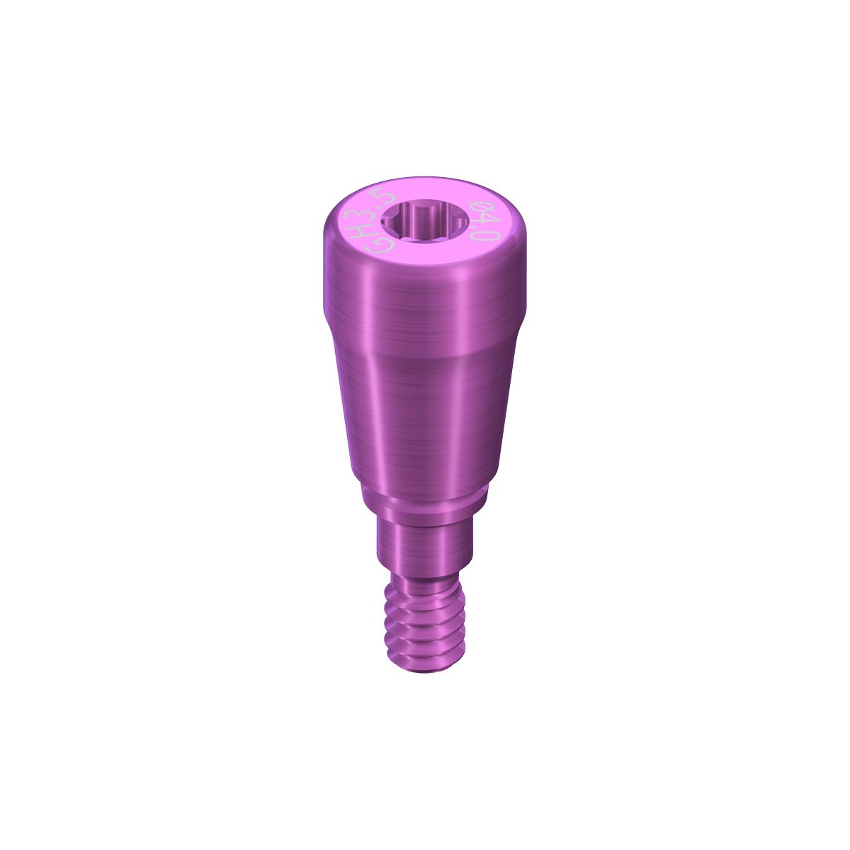 RB/WB Healing Abutment, Crown, D 4mm, GH 3.5mm, AH 2mm, Ti