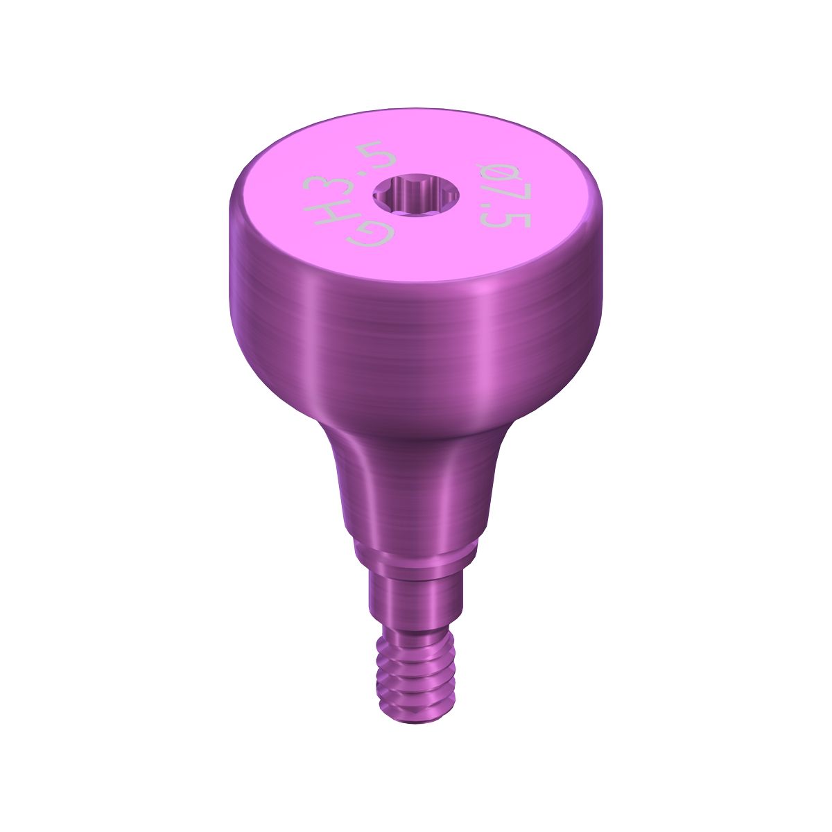 RB/WB Healing Abutment, Crown, D 7.5mm, GH 3.5mm, AH 4mm, Ti