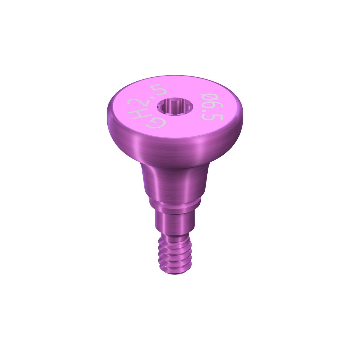 RB/WB Healing Abutment, Crown, D 6.5mm, GH 2.5mm, AH 2mm, Ti