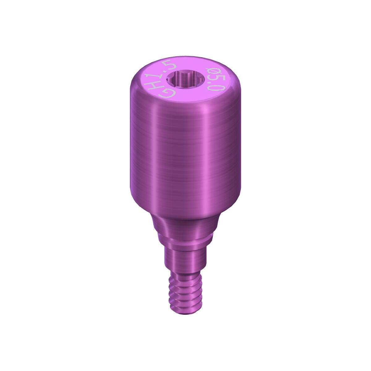 RB/WB Healing Abutment, Crown, D 5mm, GH 1,5mm, AH 6mm, Ti