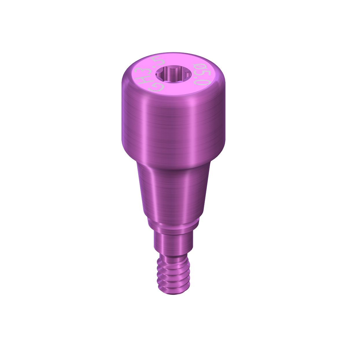 RB/WB Healing Abutment, Crown, D 5mm, GH 3.5mm, AH 4mm, Ti
