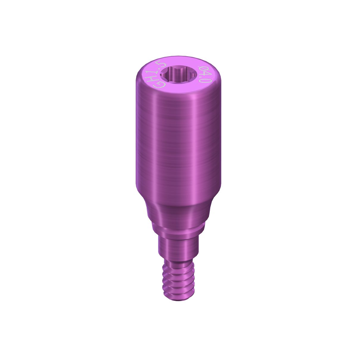 RB/WB Healing Abutment, Crown, D 4mm, GH 1.5mm, AH 6 mm, Ti