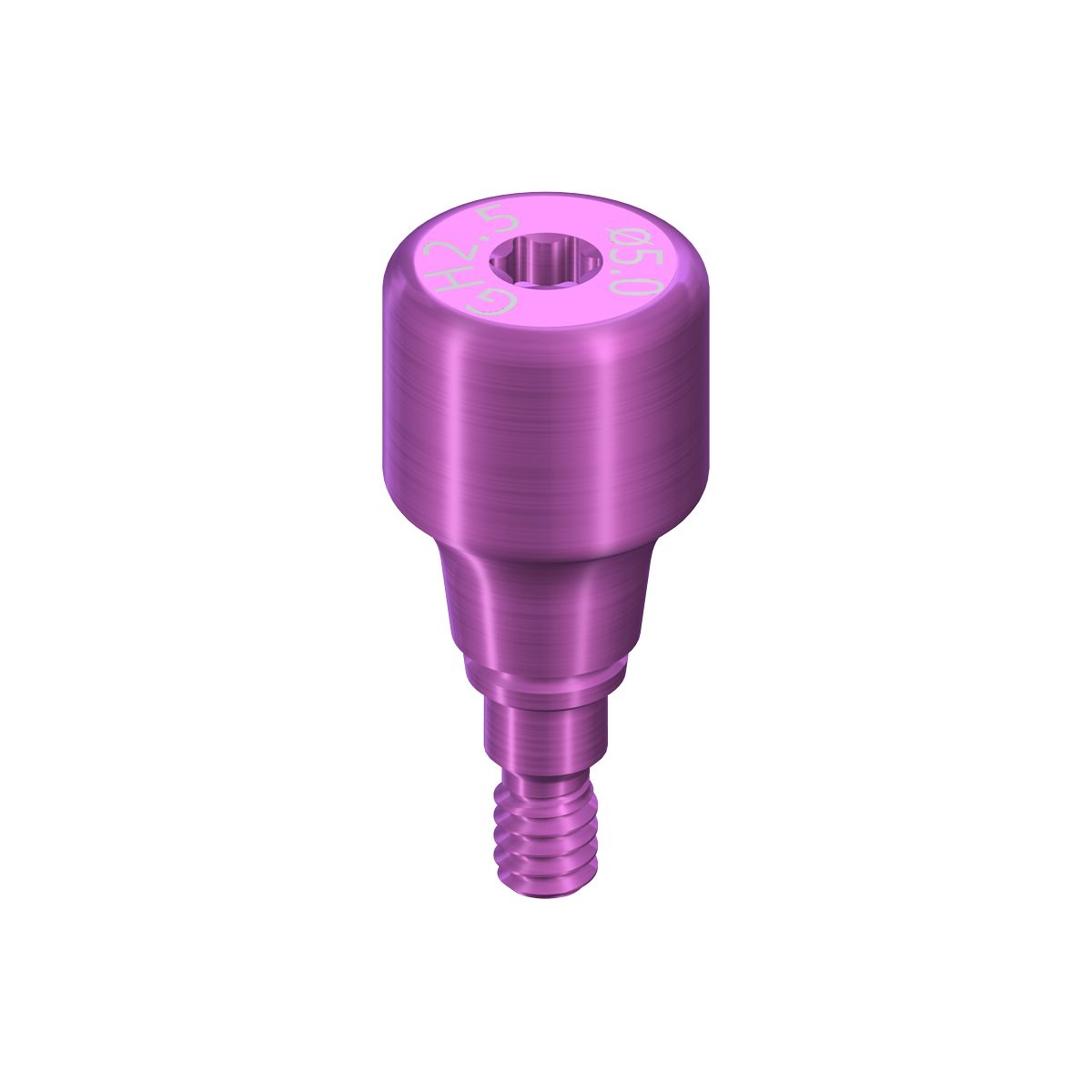 RB/WB Healing Abutment, Crown, D 5mm, GH 2.5mm, AH 4mm, Ti